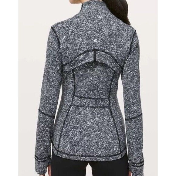 Lululemon Define Jacket Womens 4 Black White Luminesce Splatter - Picture 4 of 14
